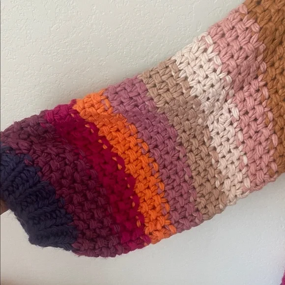 Three Bird Nest Multicolor Chunky Knit Open Cardigan Sweater - Picture 3 of 5